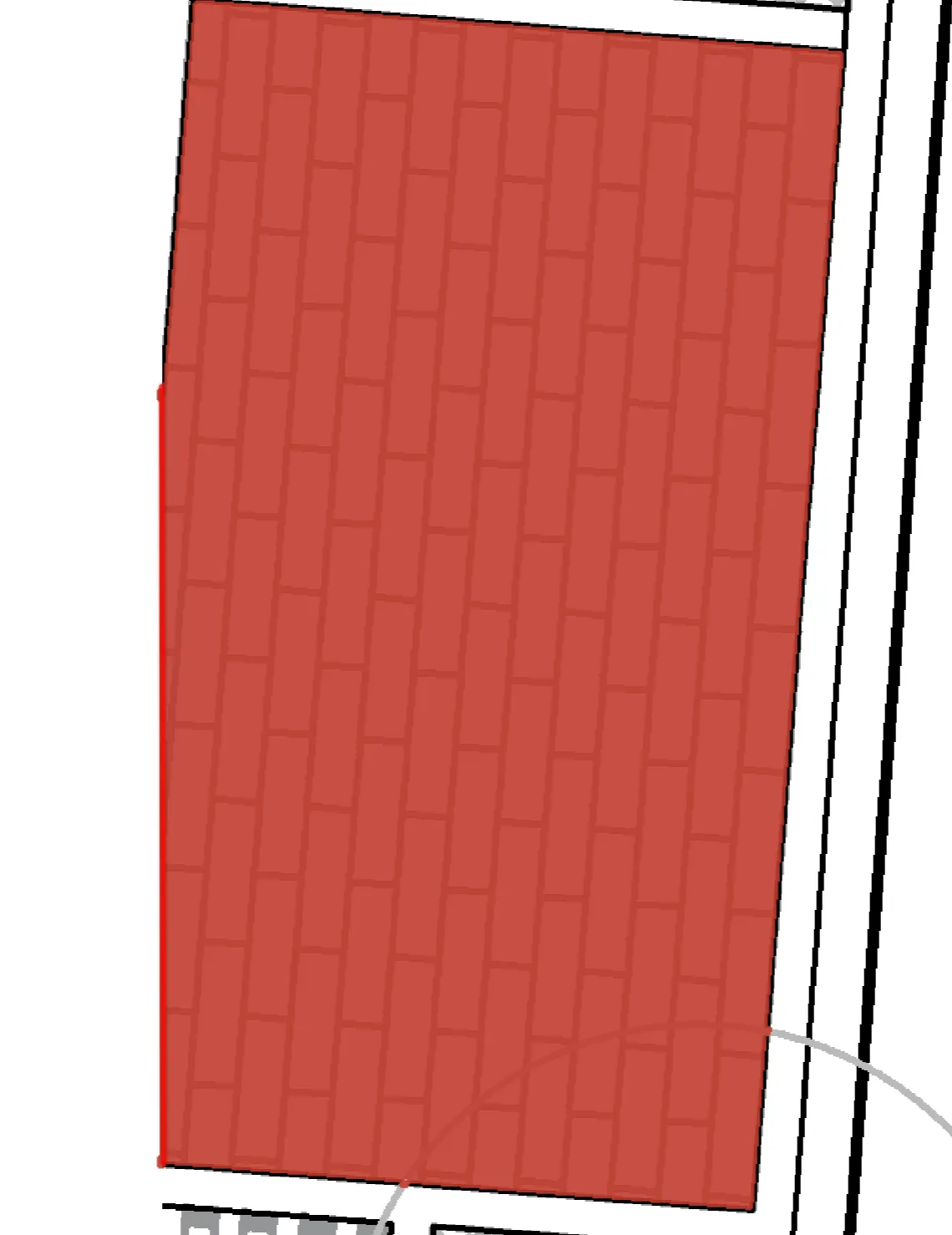 The same paved area filled correctly, the takeoff stopping at the manual border on the left and at the drawn lines on the other sides